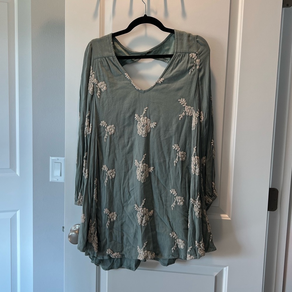 Free People Embroidered Floral Dress Size S